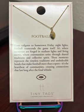 Tiny Tags Football Necklace New